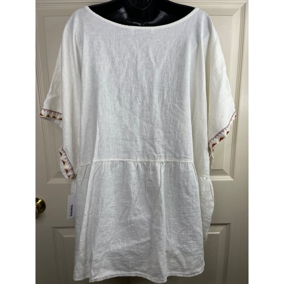 Sonoma Top Womens Plus Size 4X Dolman Sleeve Embroidered Boho Cream NWT - Picture 7 of 12